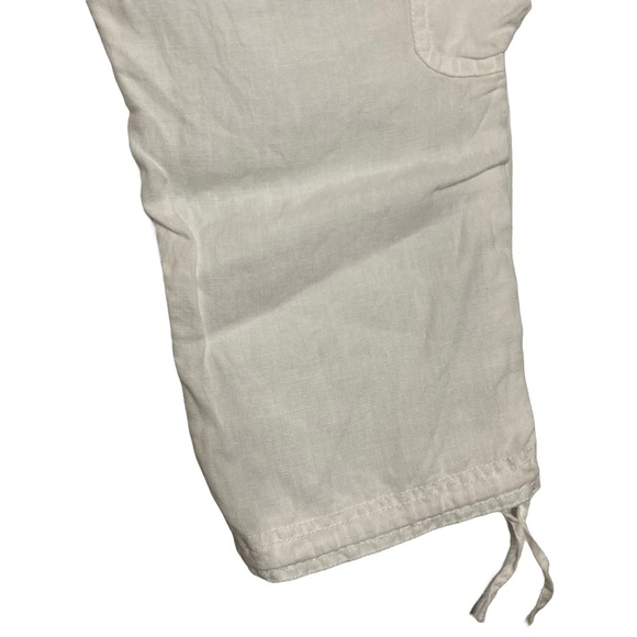 RW & Co White Cargo Pockets Capris Linen 2 - Picture 13 of 16
